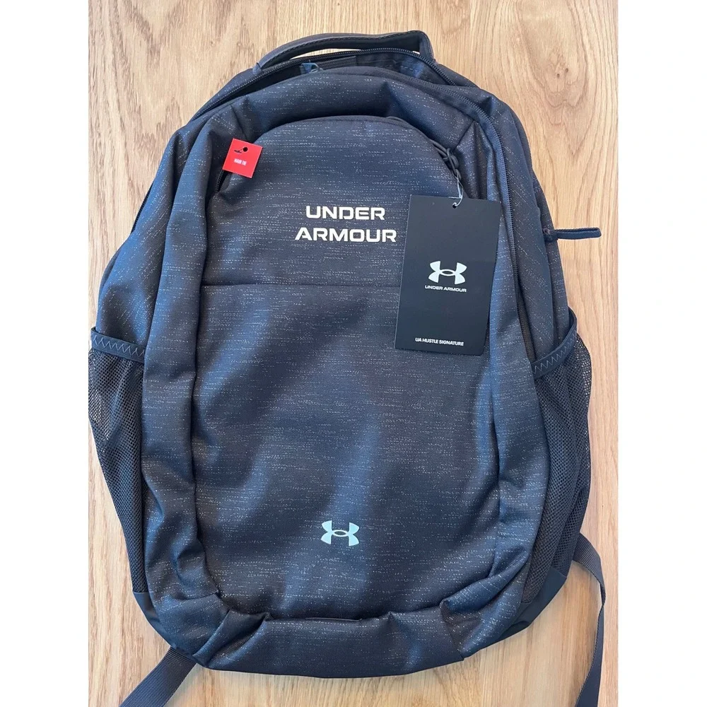 Under Armour Hustle Signature Backpack Black 28L UA Storm Laptop Bag‎ NEW